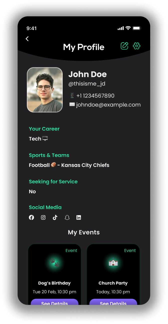 DigiElo Events Screen